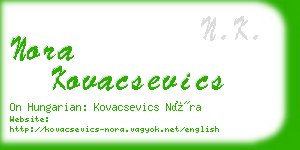 nora kovacsevics business card